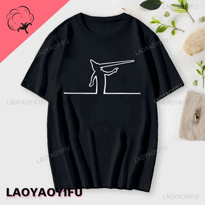 La Linea The Line Osvaldo Cavandoli TV Men Women Style Streetwear Tee Fashion Cotton T Shirt Round Neck Casual Summer Camiseta