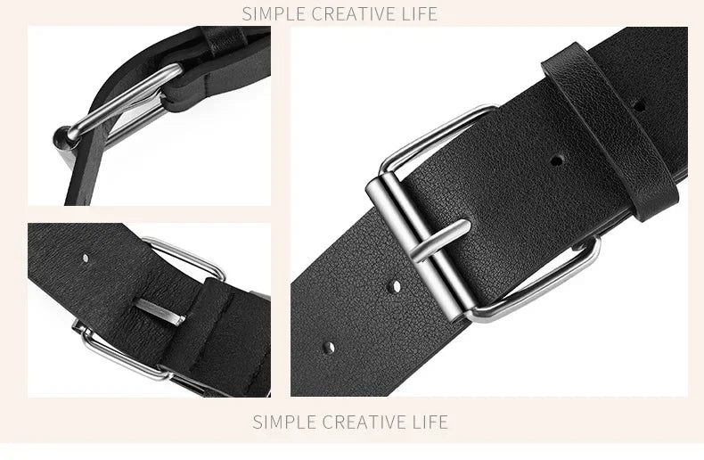 Width 3.8cm Hip-hop Punk Women's Belt Fashion Trend All-match Jeans Accessories Girdle Music Festival Y2k Girl Pu Waistband