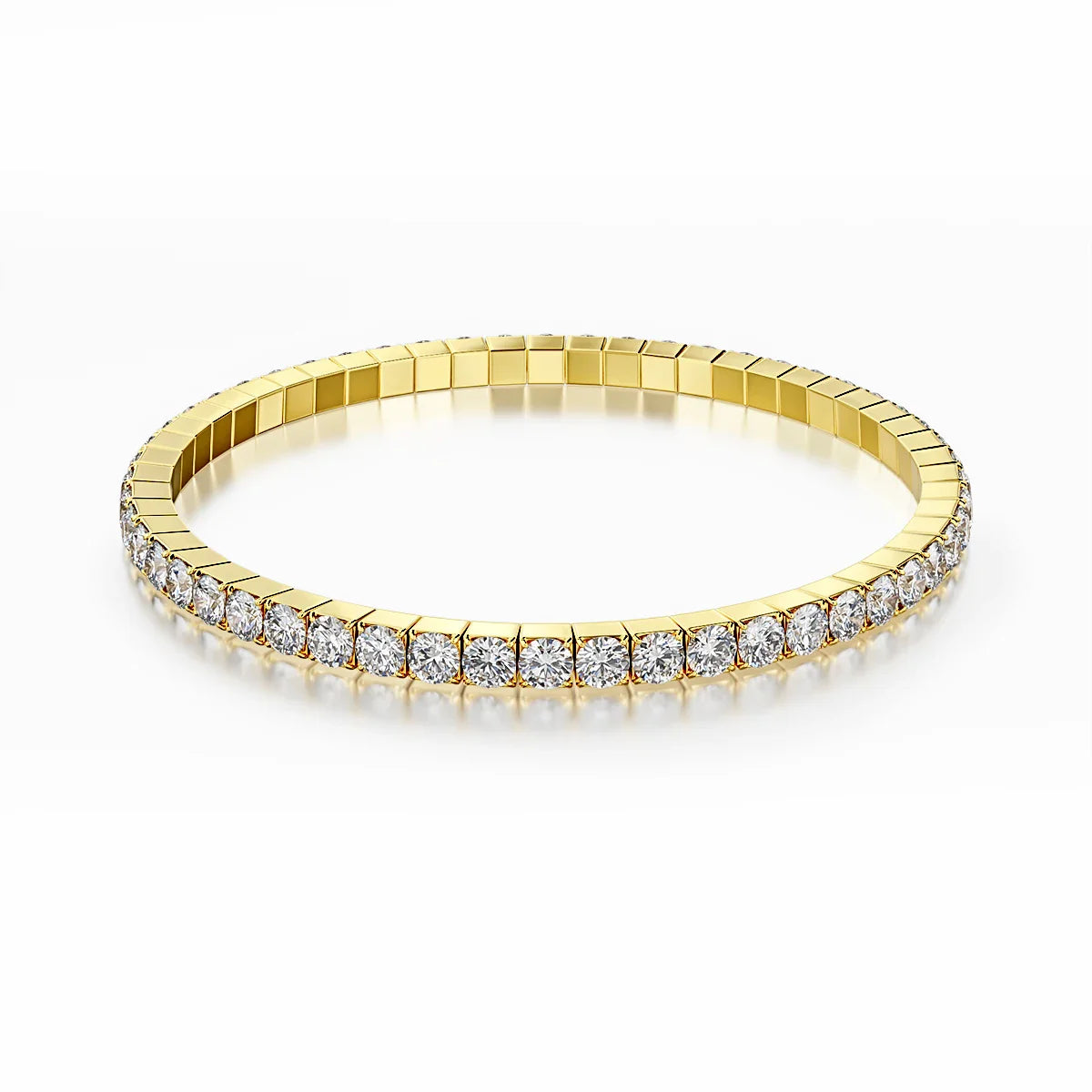 Stretch Rope Moissanite Tennis Bracelet for Women Man 2.5/3.mm Brilliant Cut 925 Sterling Silver Hand Chain Party Jewelry Gifts