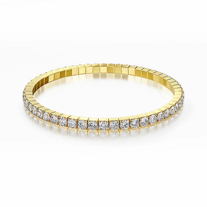 Stretch Rope Moissanite Tennis Bracelet for Women Man 2.5/3.mm Brilliant Cut 925 Sterling Silver Hand Chain Party Jewelry Gifts