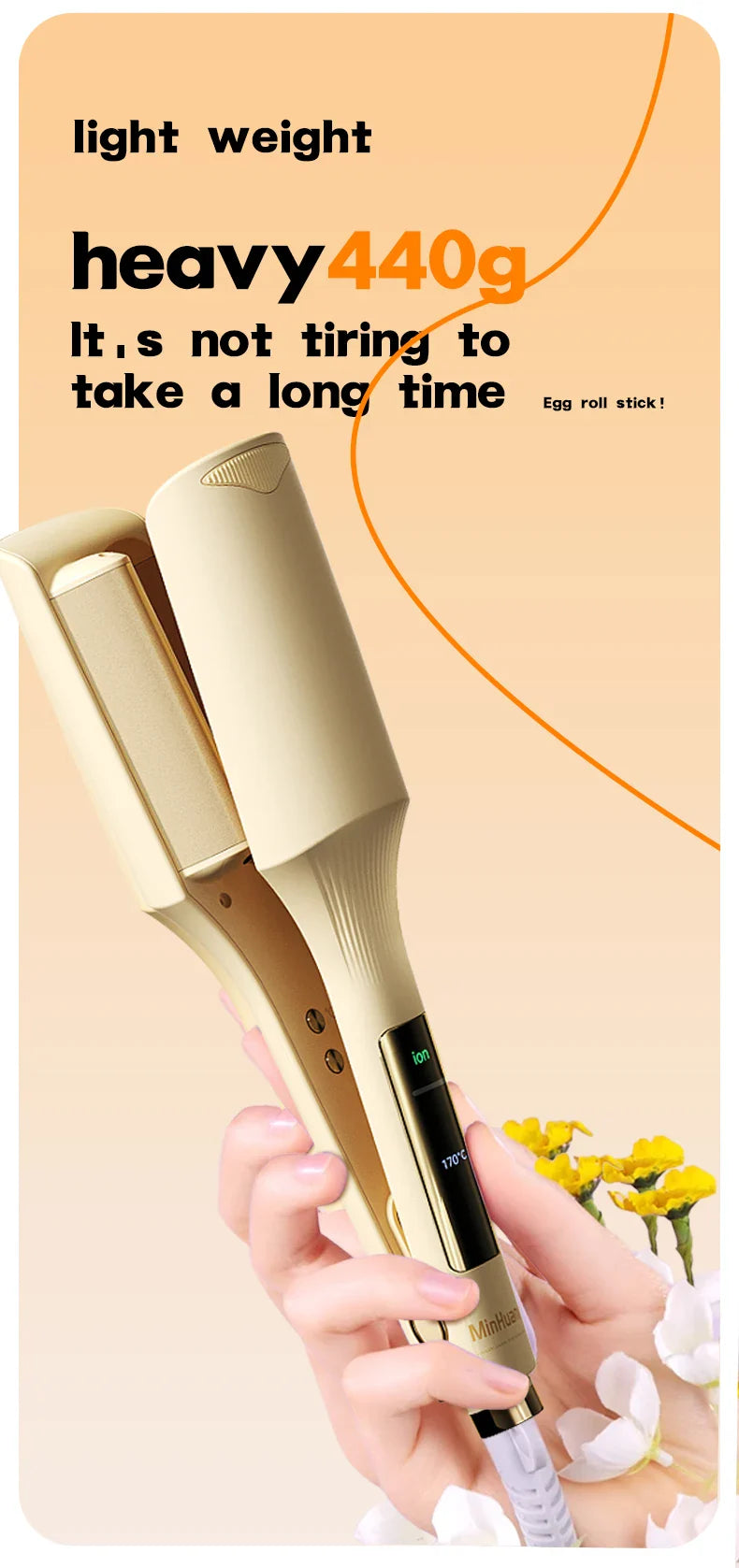 32mm Hair Wave Curling Iron Professional French Egg Roll Hair Curler Corrugated Wavy Styler Fast Heating Volumizing Styling Tool