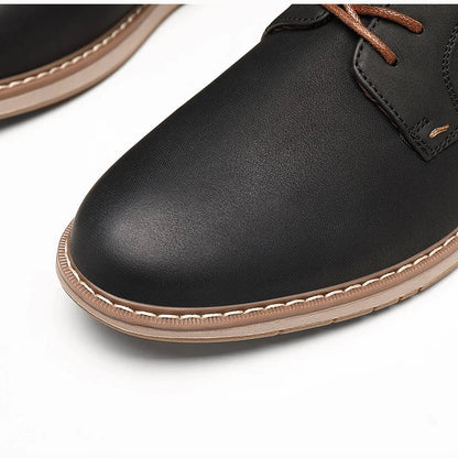 Shoes For Men Spring/Summer Pu Leather Breathable Casual Shoes Lace up Office Style Business Men's Sneaker