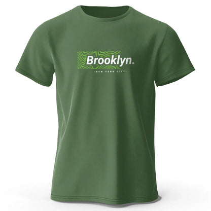 Brooklyn New York Print, Men's Novel Graphic Design T-shirt, Casual Comfy Summer Tees for Men's Daily ActivitiesTops Clothing