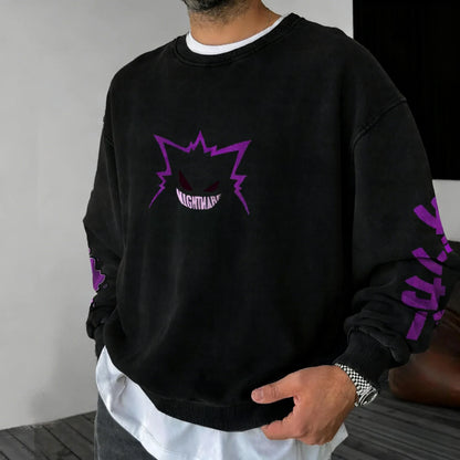 Anime Printed Round Neck Hoodie 2026 Men's and Women's Autumn/Winter New Style Harajuku Daily Casual Parent Child Top