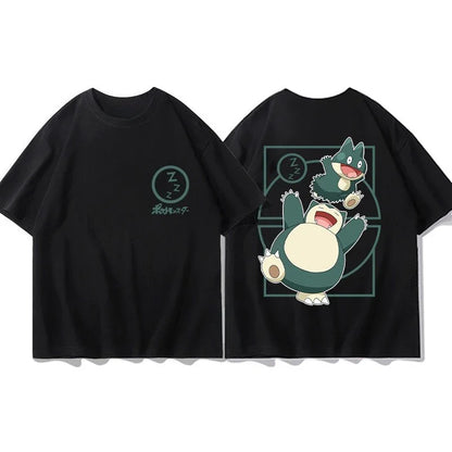Short Sleeve T-Shirt Gengar Psyduck Mewtwo Printed Men's Boys and Girls Summer New Fashion Top