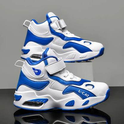 Children's High-top Basketball Shoes Anti-slip Basketball Combat Boots Boys Girls Outdoor Cushioned Sneakers Ankle Support Shoes