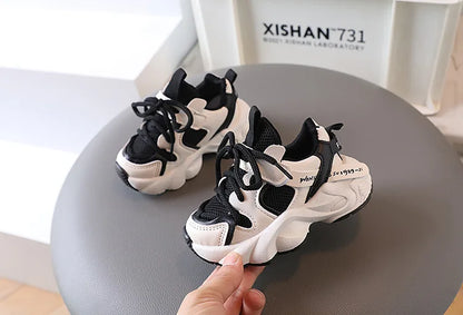 Sports Shoes for Children Baby Girls Shoes Kids Shoes Boys Chunky Sneakers Toddler Lace-up Casual Shoes Thick Bottom Sneakers