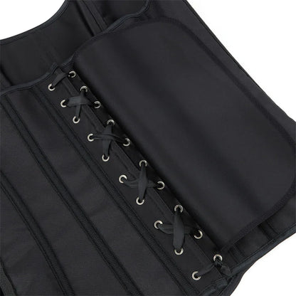 White Sexy Corsets Bustiers for Women Overbust Corset Top Corselet Satin Up Zipper Corsetto Shaper Gothic Korsett Black