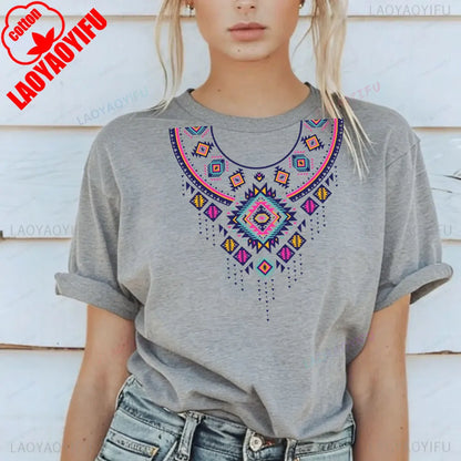 Shirt Ornament Print Shirt Ukraine Shirt Ukrainian T-shirt Gift for Women High Quality Cotton Tops Creativity Style