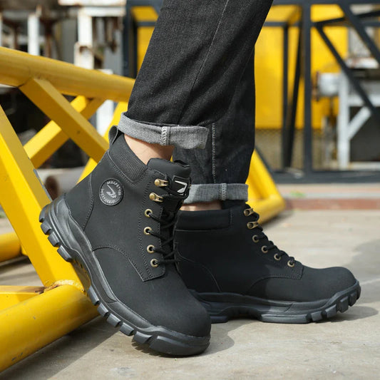 Steel Toe Shoes for Men Women Lightweight Anti-smash Steel Toe Sneakers Indestructible Work Boots Construction Safety Shoes