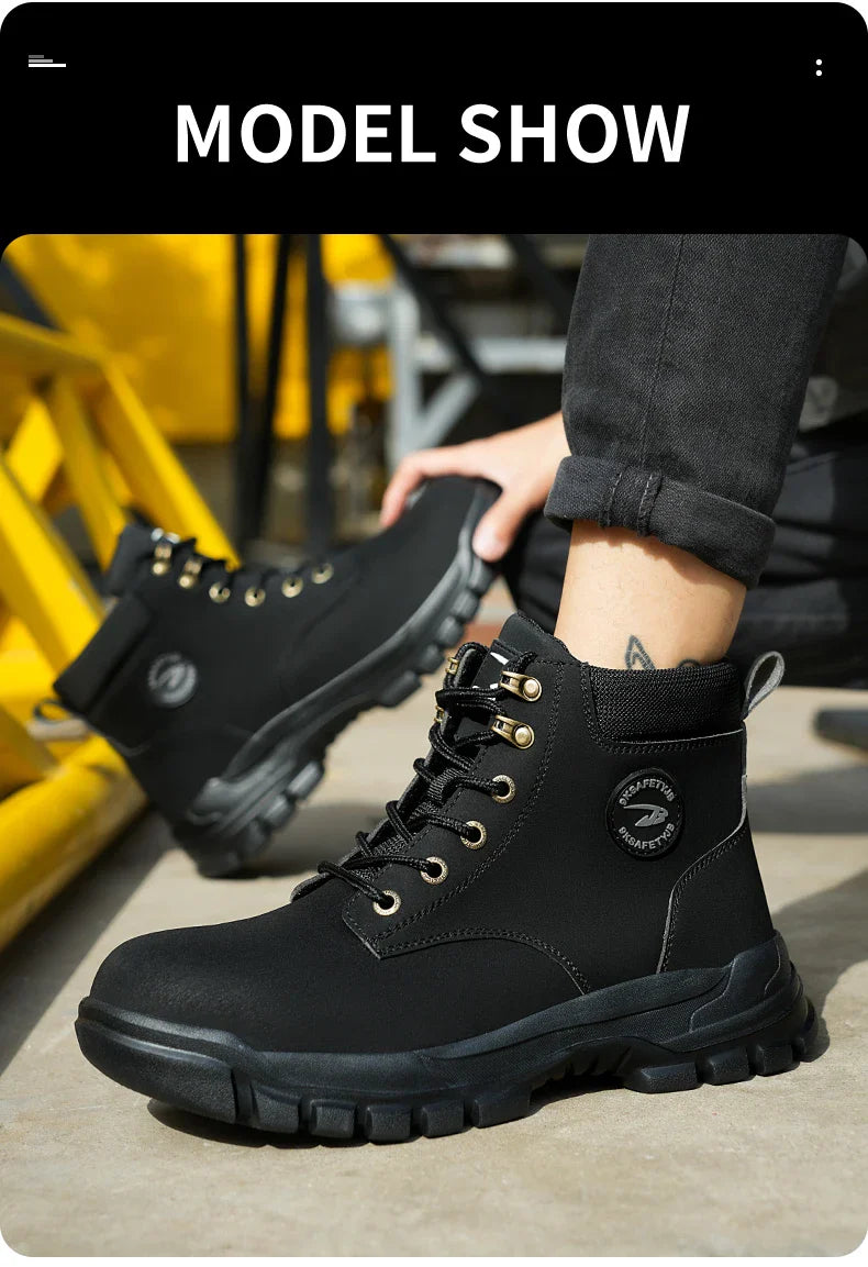New Design Waterproof Safety Shoes Men Work Sneaker Steel Toe Shoes Puncture Proof  Safety Boots Male Lightweight Work Shoes