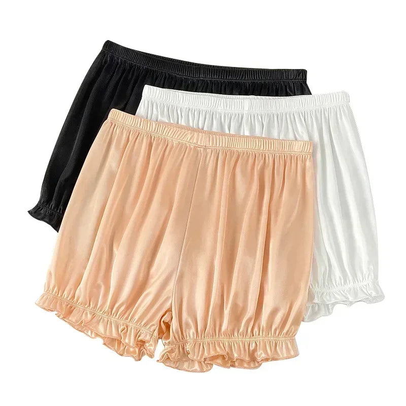 Summer Thin Safety Pants Women JK Leggings Women Anti-slip Safety Pants Women Loose Wear Shorts Home Pajama Pants Women White