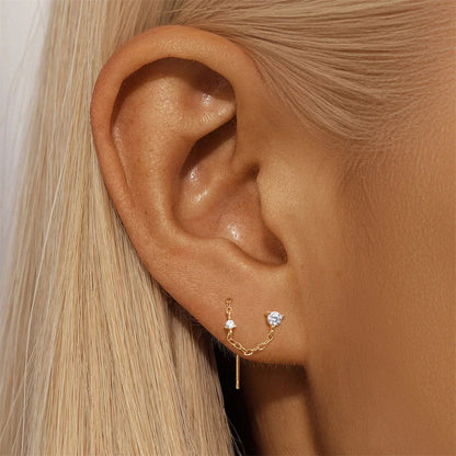 925 Sterling Silver Long Chain Tassel Baroque Irregular Pearl Dangle Earrings for Women C Shape Earrings Jewelry Pendientes