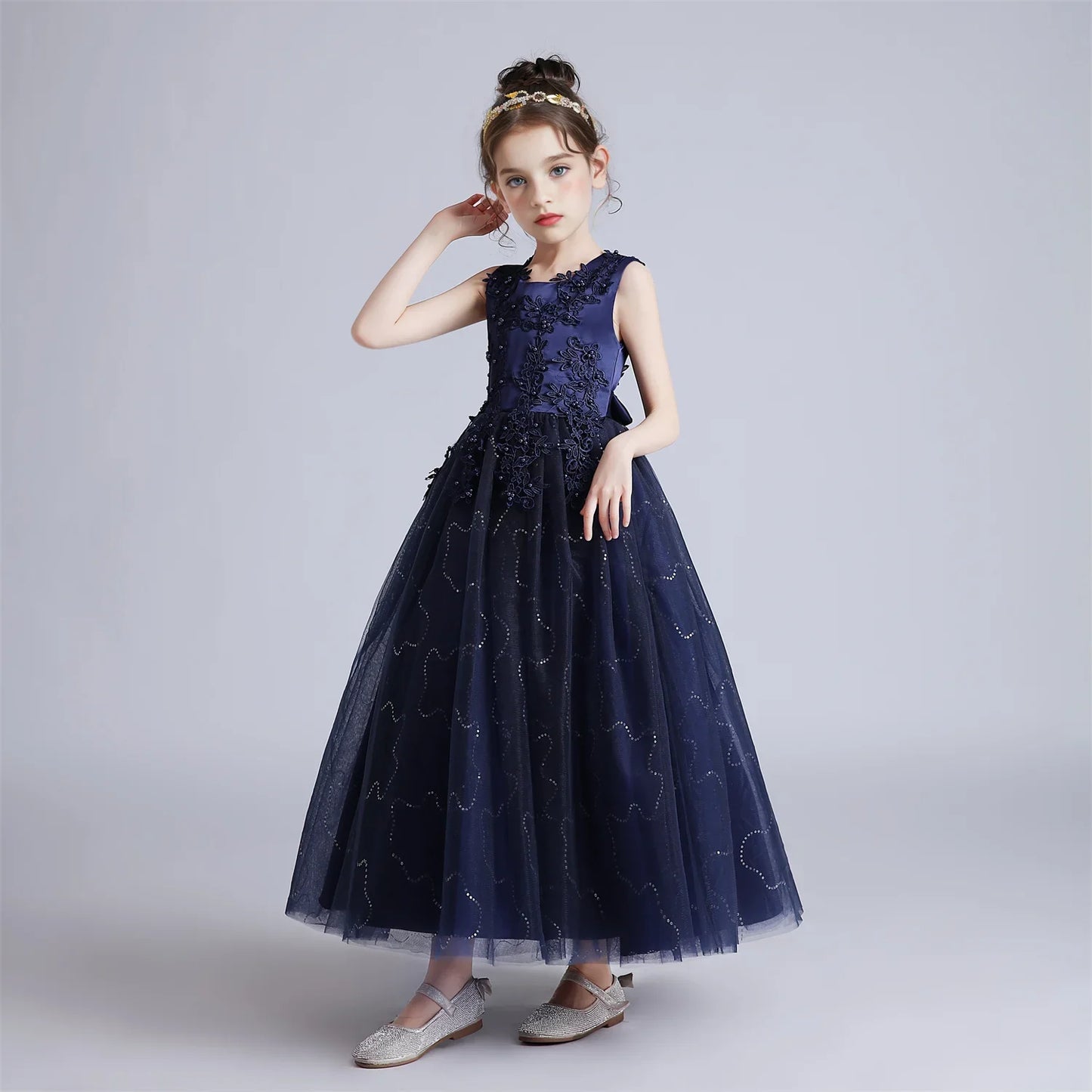 Kids Dresses For Girls Lace Dress Gown Princess Clothes Children Formal Evening Party Flower Girls Wedding Vestidois
