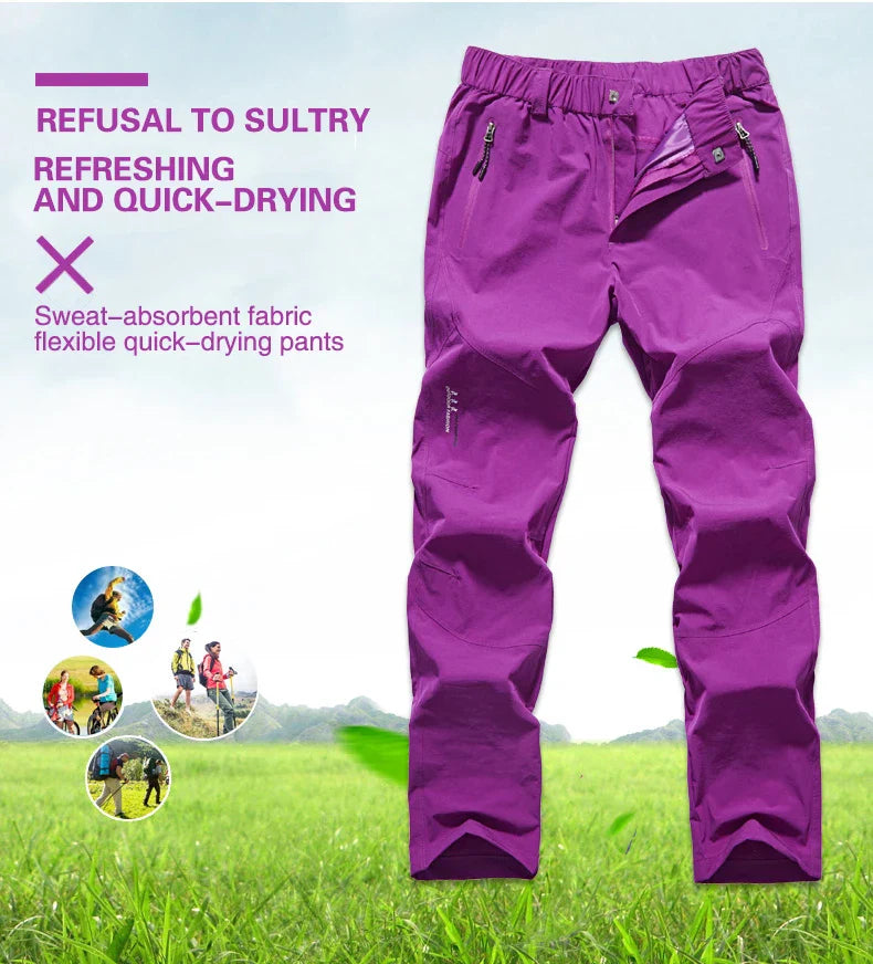 Women Hiking Pants Camping Trekking Running Climbing Mountain Trousers Lightweight Quick Dry Waterproof Summer Pants