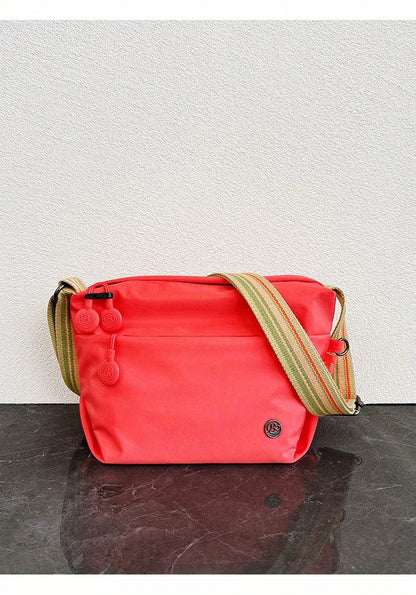 Ultra-light Nylon Crossbody Bag for Women Adjustable Wide Strap Lightweight Women's Bag Zipper Closure Stylish Messenger Bag