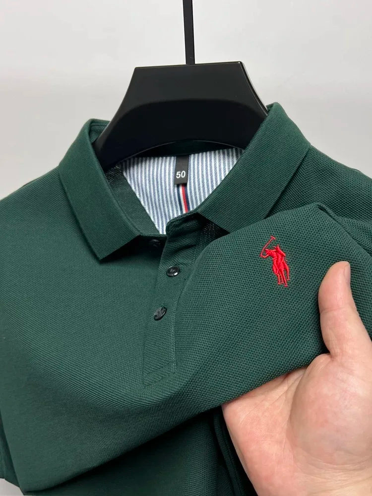 High end brand 100% cotton short sleeve polo shirt men luxur pony embroidery comfort breathable fashion T-shirt summer new top