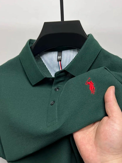 High end brand 100% cotton short sleeve polo shirt men luxur pony embroidery comfort breathable fashion T-shirt summer new top