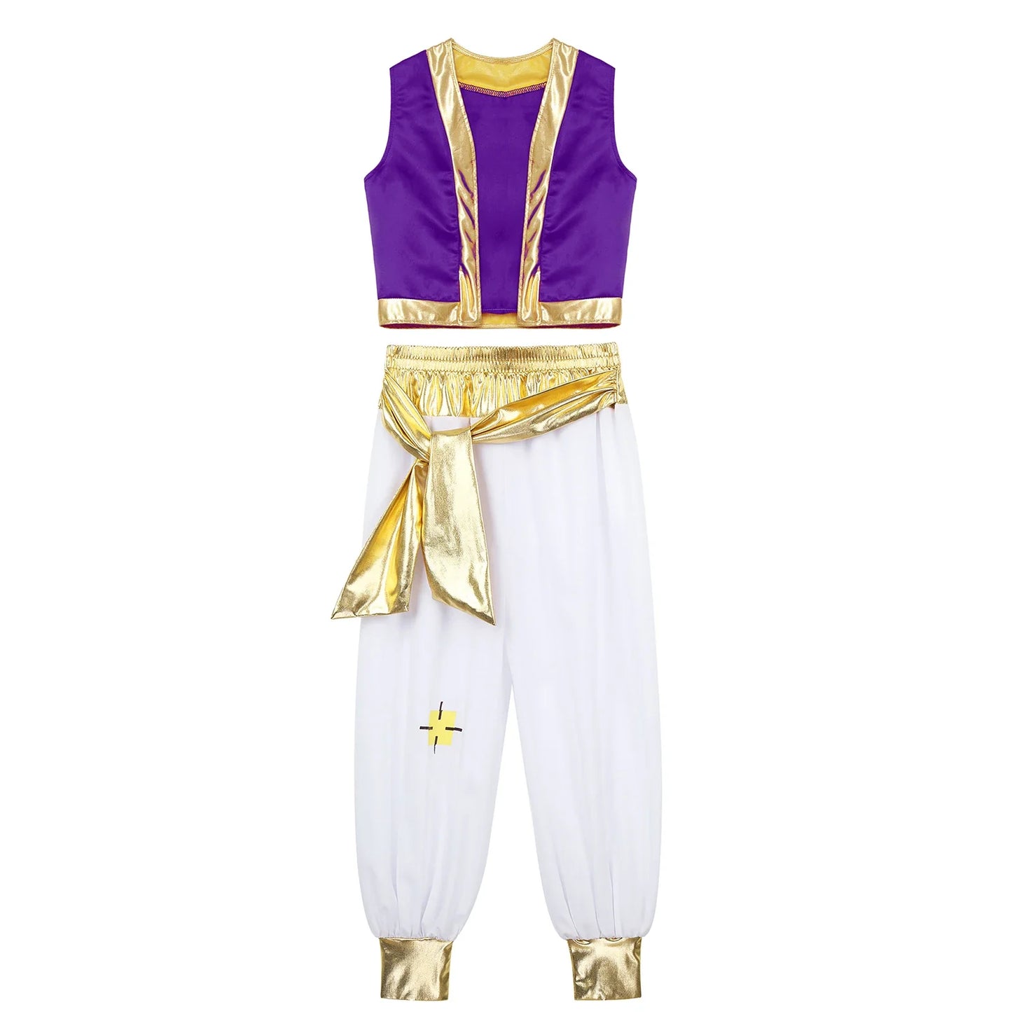 Boys Arabian Costume Arabian Prince Cosplay Dress Up Vest Waistcoat Harem Pants Suit for Halloween Carnival Stage Performance