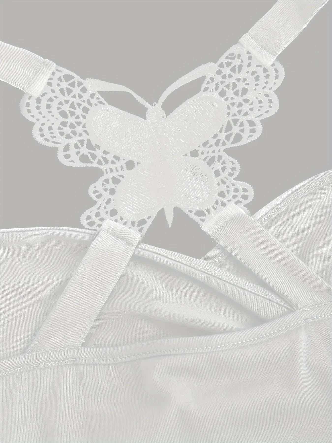 New European and American women's pleated suspenders butterfly lace cross vest in spring and summer of 2024