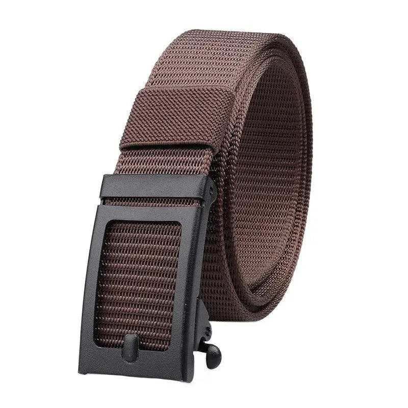 Men's And Women's Toothless Automatic Buckle Belt Military TrainingCanvas Belt New Metal Buckle Young Students' Versatile Belt T