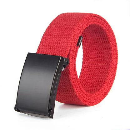 Fashion New Unisex Trousers Belts Canvas Belt metal buckle Men Women Boys Jeans belts Candy Colors Top quality120cm luxury belts