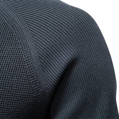 Raglan Sleeve Polo Shirt Men Henley Collar Solid Color Long Sleeve Heavyweight Cotton Business Casual Autumn Winter