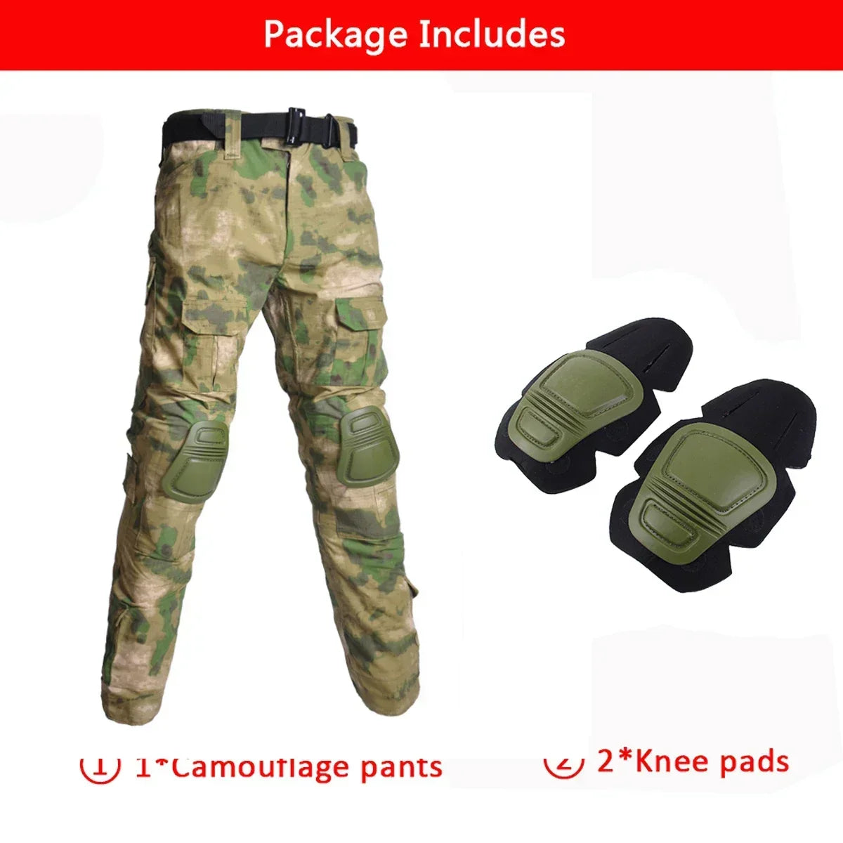 Camouflage Hunting Tactical Pants Training Wear-resistant Hiking Pants Hunting Outdoors Camping Cargo Pant with Knee Pads New