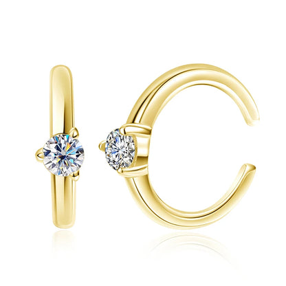 3mm D Color Real Moissanite Clip Earrings for Women Girls Adjustable Jewelry 100% S925 Sterling Silver Plated 18k