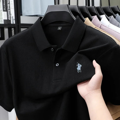 100% pure cotton fashion luxury brand pony embroidered comfortable POLO shirt for summer mens new striped exquisite short sleeve