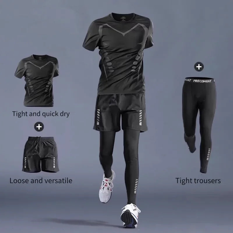 2025 new sports suit, men's running gear, suitable for leisure and outdoor fitness