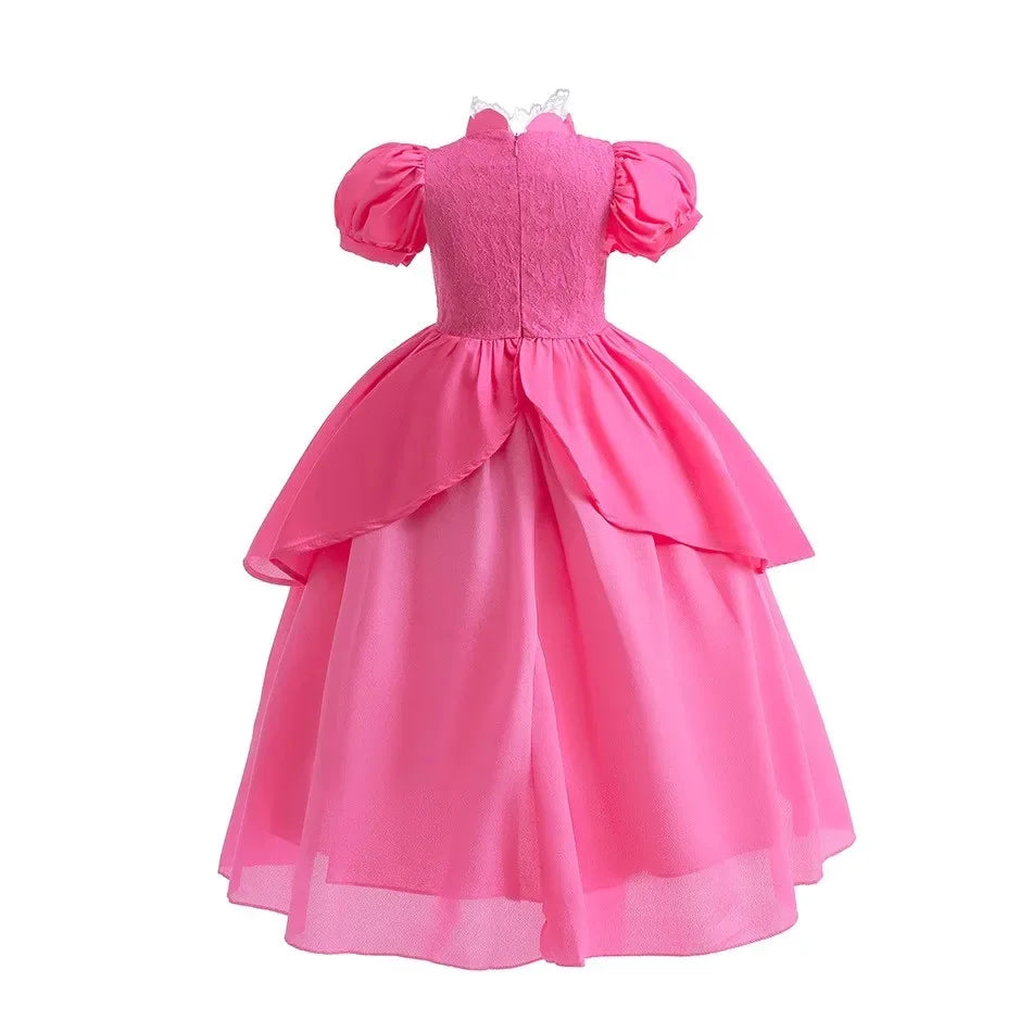 2025 Odyssey Plumber Bros Video Game Role Playing Girl Peach Princess Dress Movie Luigi with Peach Adventure Cosplay Party Dress