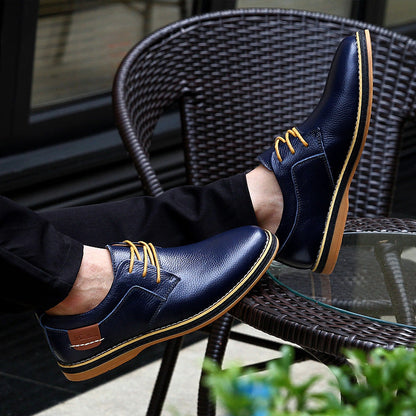 Genuine Leather Men Dress Shoes Oxfords Brogue Lace Up Italian Mens Casual Shoes Luxury Brand Moccasins Loafers Plus Size 38-48