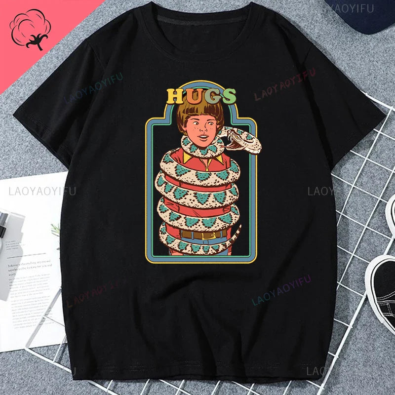 Classic Vintage 90s Tshirt Women Men Grim Evil Series Tops Nostalgia Scary Alien Supernatural Graphic Tee Popular Halloween Tees