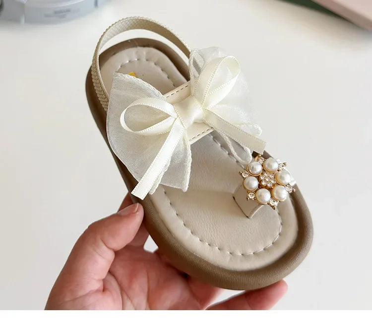 2025 Children Sandals for Girls Summer New Fashion Korean Style Soft Bottom Anti-slippery Versatile Chic Princess Beach Shoes