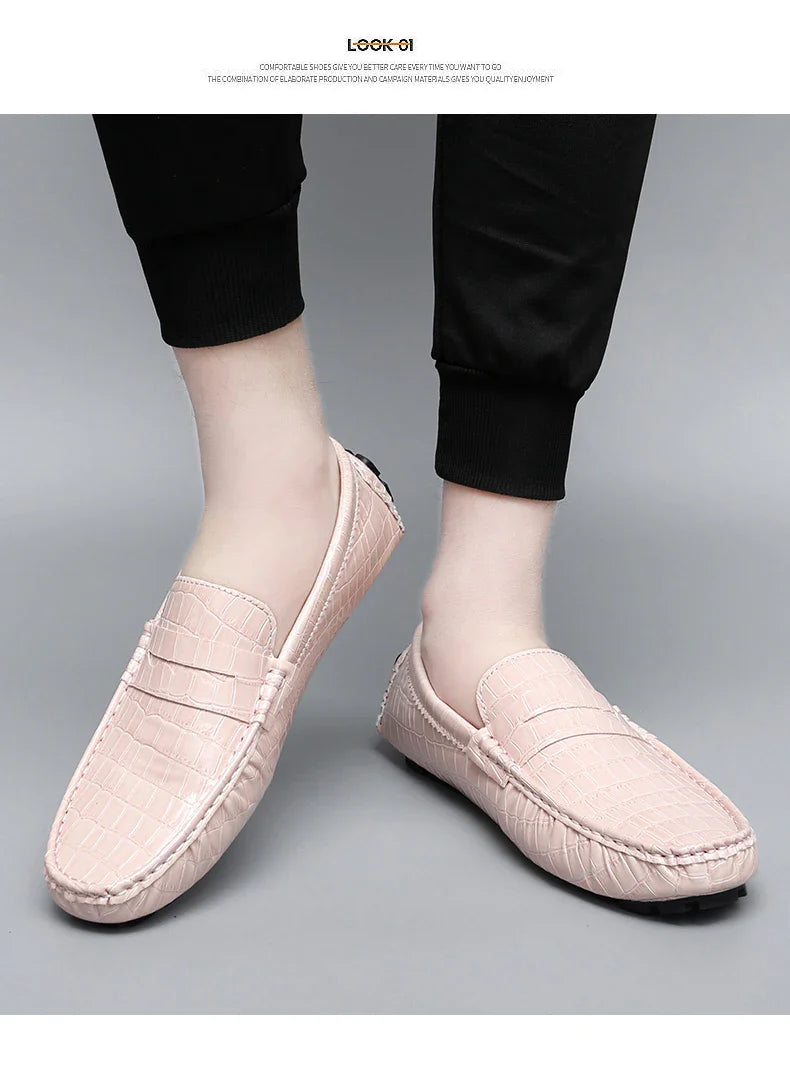 Patent Leather Beanie Shoes for Men 2025 New Spring and Summer Large Size Patent Leather Casual British Leather Shoes for Women Slip-On Slip-On Shoes