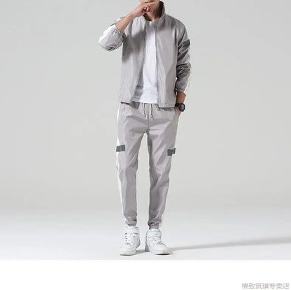 Sports Suit Men's Spring and Autumn Casual Running Sportswear Cardigan Casual Sweater Three-piece Suit