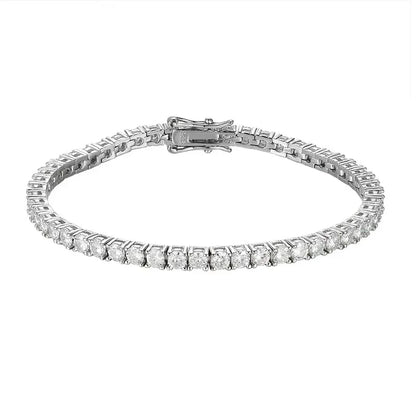 2mm Moissanite Tennis Bracelet 925 Sterling Silver Plated White Gold Bracelet for Women Man Sparkling Party Jewelry