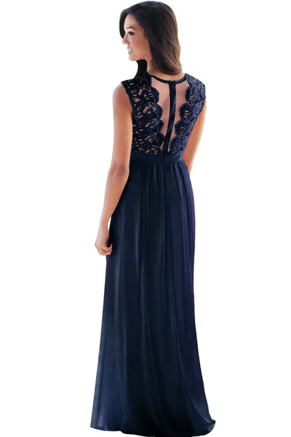 Classic Women Pink Bridesmaid Dresses Elegant Lace Chiffon A Line Illusion Back Maxi Formal Wedding Gust Gowns Formal Evening