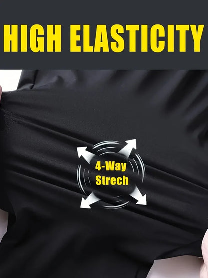 Men's Casual Pants High Elastic Fiber Drawstring Zipper Pocket Quick Dry Sports Pants Baggy Joggers Football Hiking Man Fishing