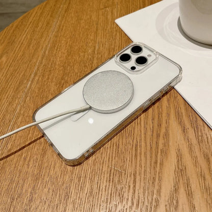 Luxury Clear Magnetic Case for MagSafe for iPhone 16 Plus 16 Pro Max Case With Camera Touch Buttons Case Wireless Charging Cover