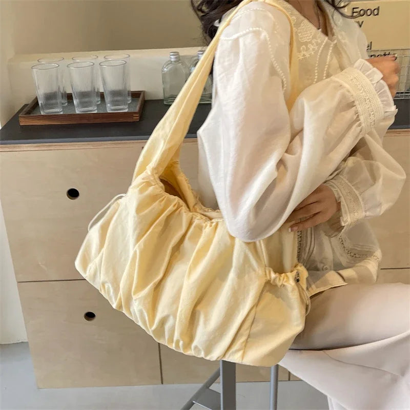 Hot Selling Fashion Nylon Pleated Women's Crossbody Bag 2026 New Casual Trend Versatile Large Capacity Tote Women's Shoulder Bag