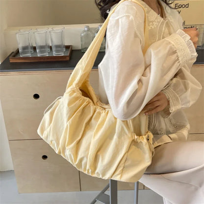 Hot Selling Fashion Nylon Pleated Women's Crossbody Bag 2026 New Casual Trend Versatile Large Capacity Tote Women's Shoulder Bag
