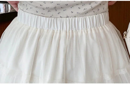Women Summer 2026 A-Line Mini Skirt Pleated Puffy Short Skirt Korean Fashion Style Flower Bud Skirt Sweet Streetwear Y2k
