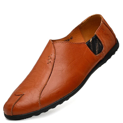 Genuine Leather Men Casual Shoes Luxury Brand Soft Mens Loafers Breathable Moccasins Slip on Lazy Driving Shoes Plus Size 38-47