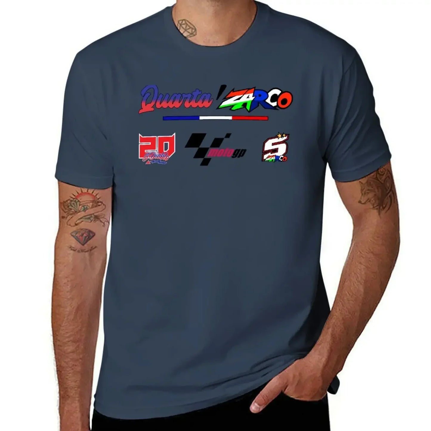 Quartararo x Zarco T-Shirt aesthetic clothes plus size tops vintage clothes cotton graphic tees mens t shirt graphic