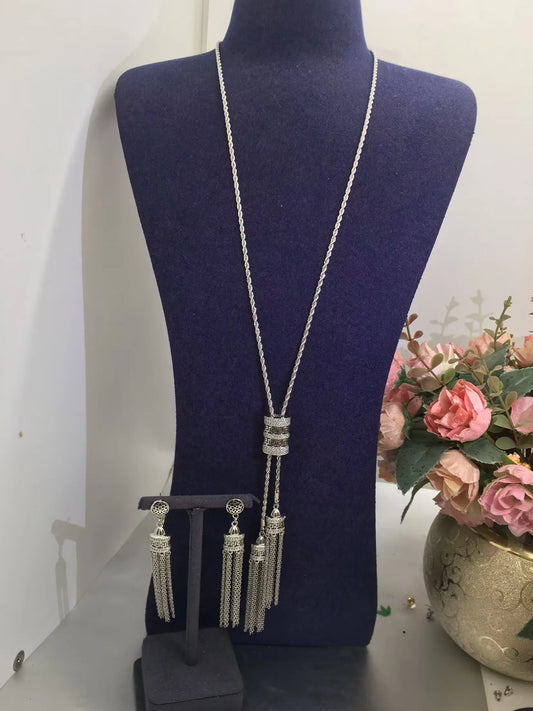 Trendy Fashion2PCS Luxury Waterdrop Indian Jewelry Sets For Women Wedding Party Indian Dubai Bridal jewelry Set