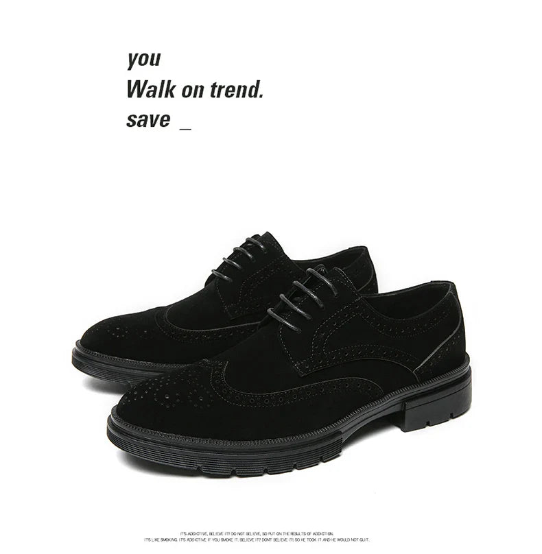 High Quality Brogues Classic Casual Business Shoes Men Fashion Wedding Social Office Leather Shoes For Men Formal Carving Shoes
