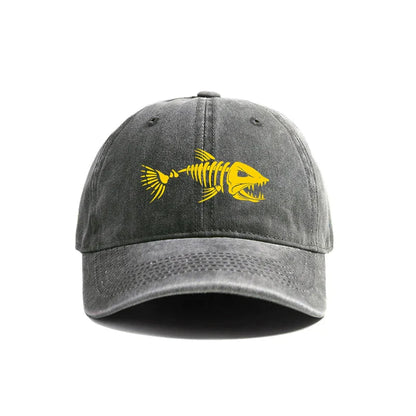 Baseball Cap Summer Distressed Dad Hats Men Outdoor Fishing Skeleton