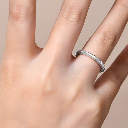 2025 Minimalist Style Moissanite Rings Handmade Design Lab Diamond S925 Silver Unisex Party Band Fine Jewelry Gifts